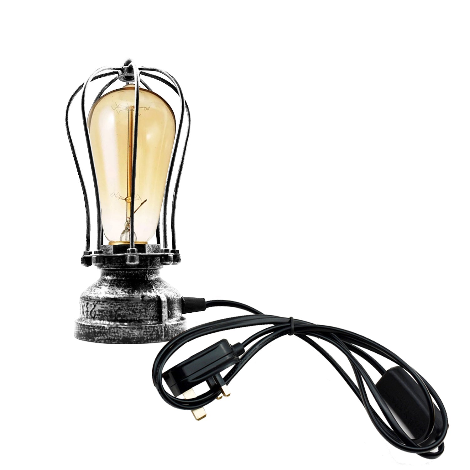 Table Lamp Light Industrial Table Lamp with Plug In Cord~5012-1