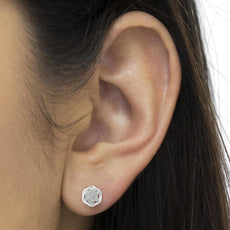 Sterling Silver Diamond Swirl Cluster Stud Earrings (1/6 cttw, I-J Color, I2-I3 Clarity) - Puritific