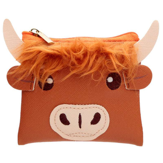 PVC Purse - Highland Coo Cow with Fluffy Fringe PUR87-0