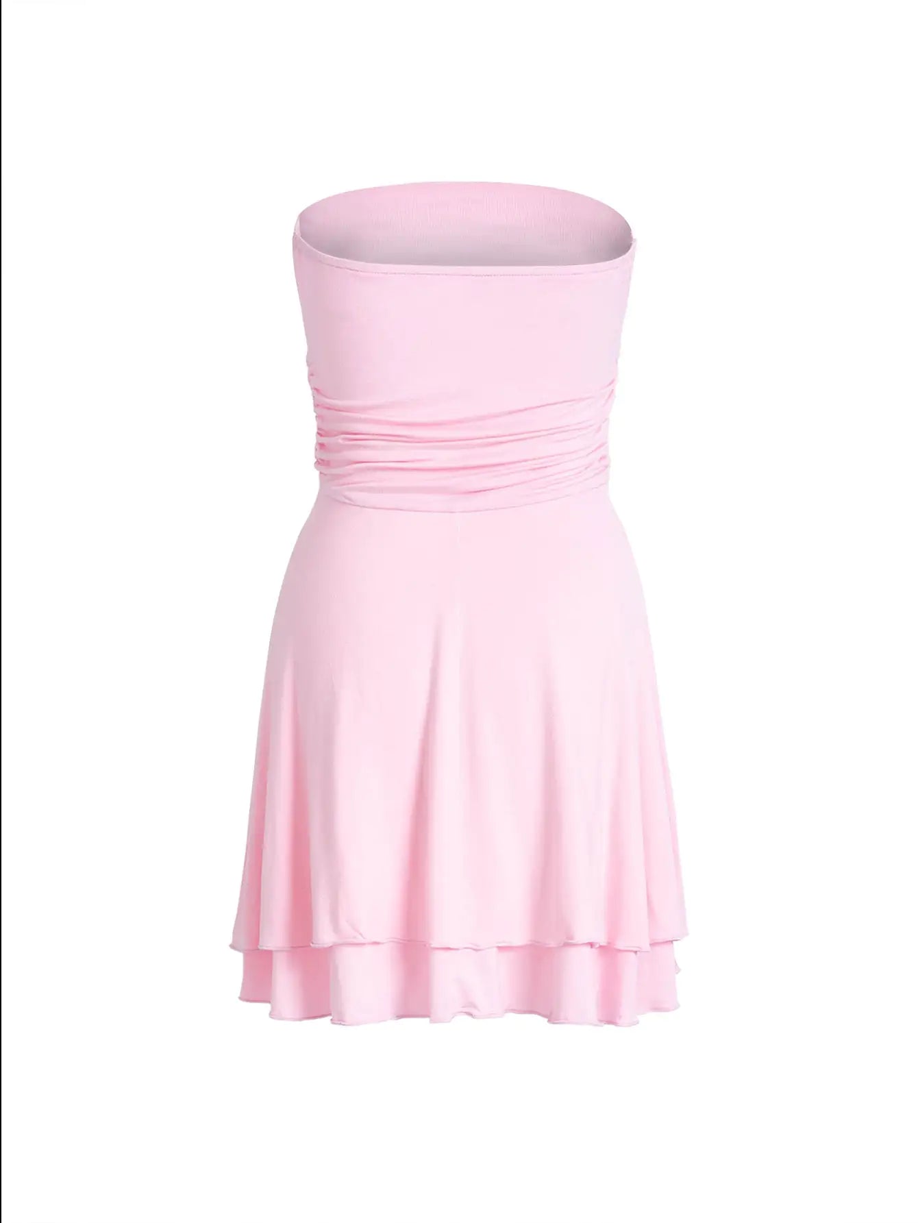 Y2K Tube-top Short Dress Summer Sexy Pleated Tight Dresses For Womens Clothing - Puritific