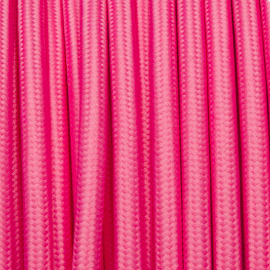 10m 2 core Round Rayon Vintage Braided Fabric Pink Cable Flex 0.75mm~4742-0