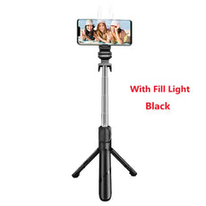 Wireless Selfie Stick Mini Tripod Extendable Monopod with fill light - Puritific