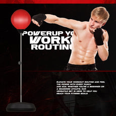 Adults Punching Set Free Standing Boxing Ball with Gloves Air Pump ~ 5459-0