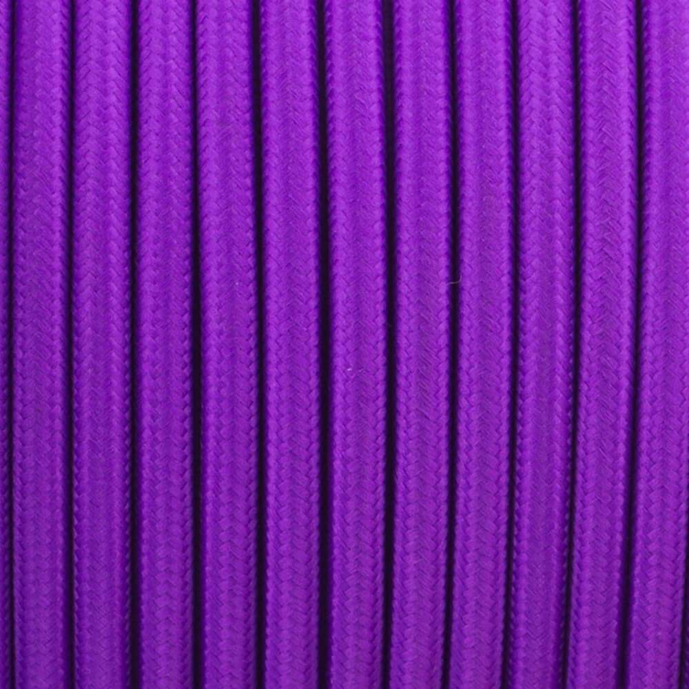 Braided Round Fabric Cable 2 Core Fabric Flex Purple~4729-0