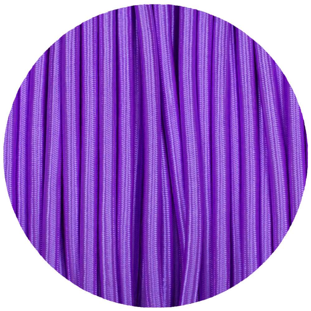 Braided Round Fabric Cable 2 Core Fabric Flex Purple~4729-2