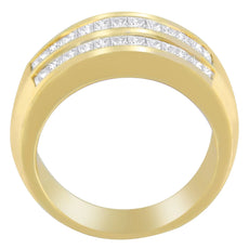 14K Yellow Gold 1ct. TDW Princess and Baguette-Cut Diamond Ring(H-I, SI1-SI2) - Puritific