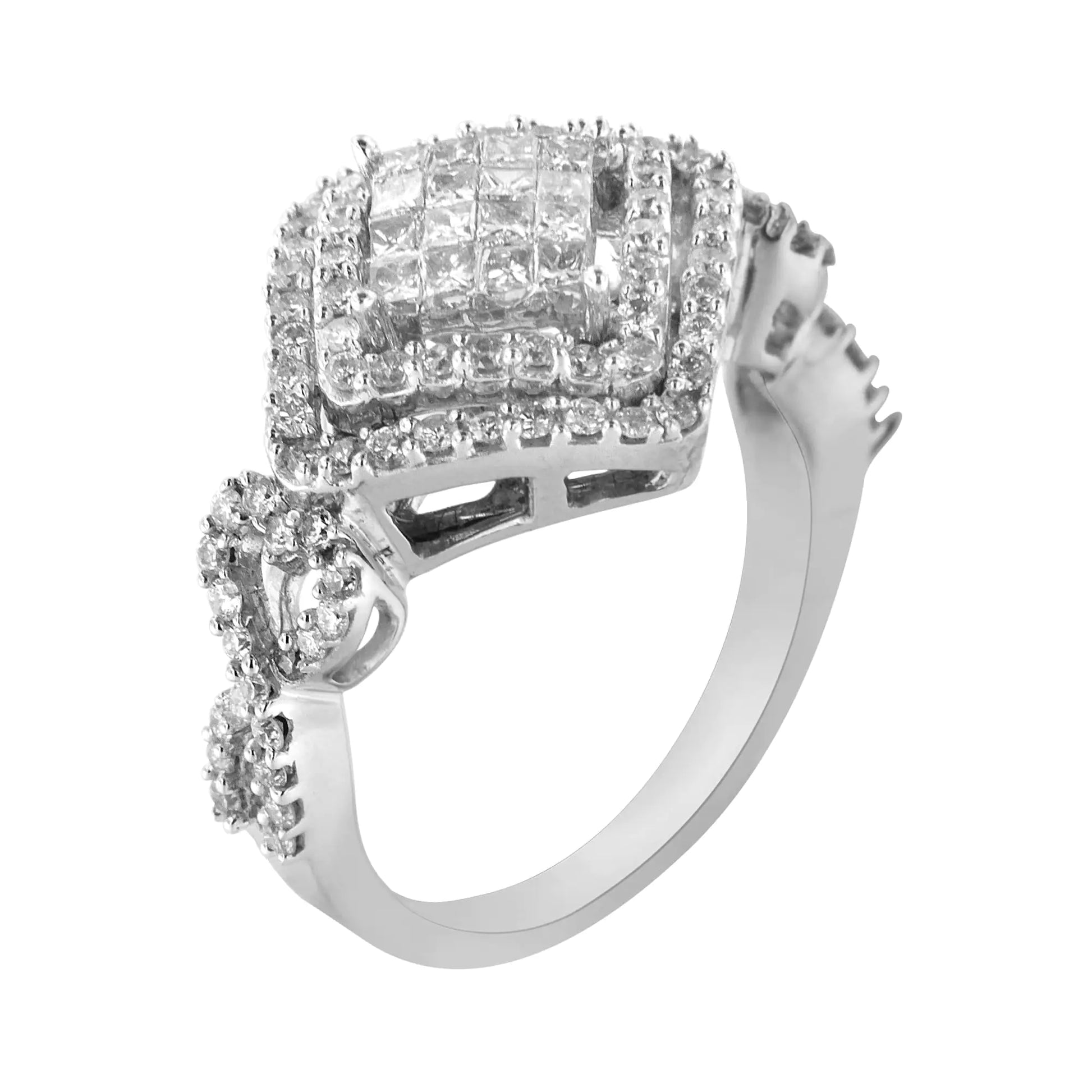 14KT White Gold Diamond Composite Ring (1 cttw, H-I Color, I1-I2 Clarity) - Puritific