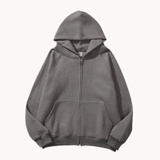 Plain Zip-Up Hoodie - Puritific