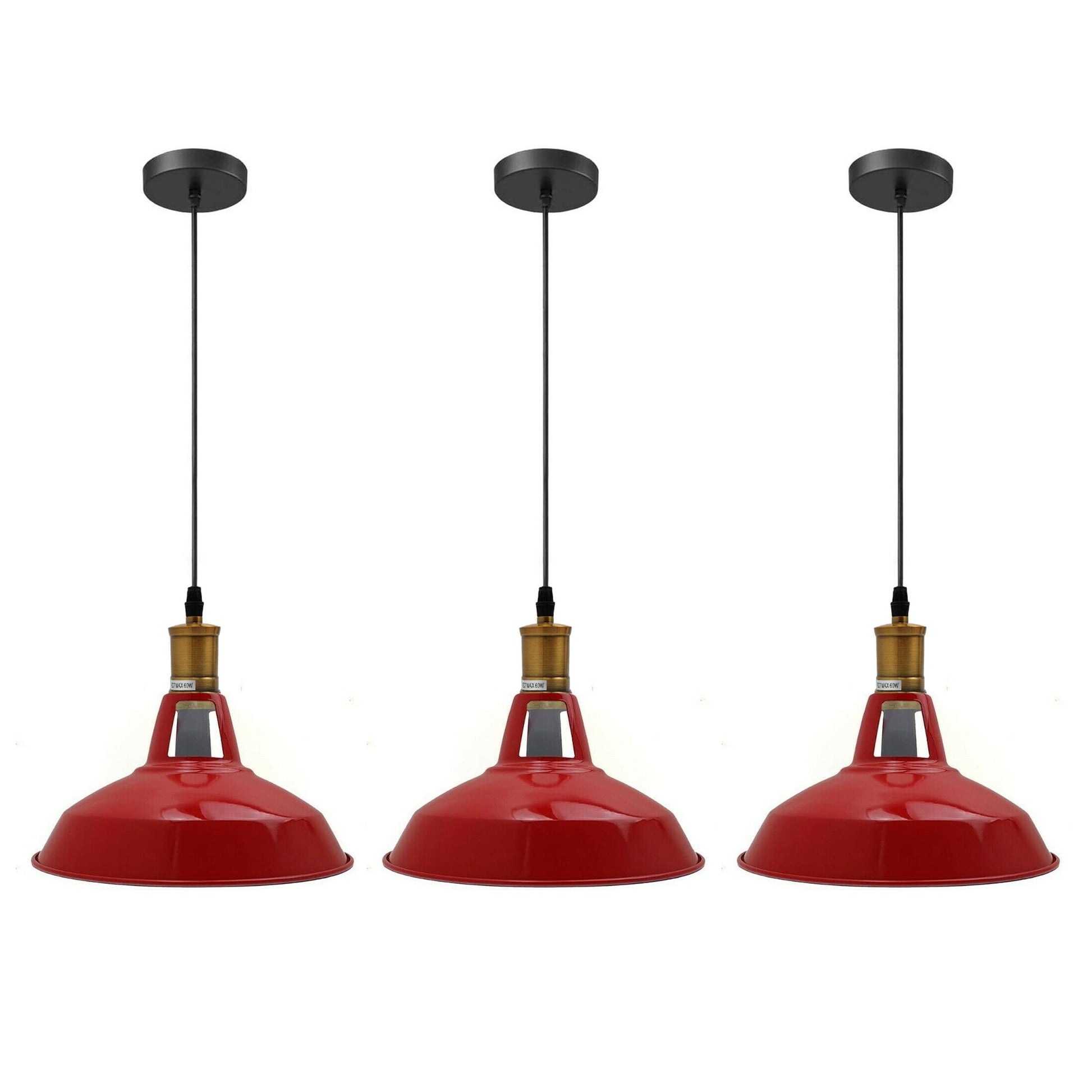 Retro Lustre Suspension Industrielle Plafonnier Abat-jour en métal 3PCS-12