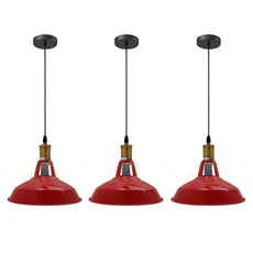 Retro Lustre Suspension Industrielle Plafonnier Abat-jour en métal 3PCS-12