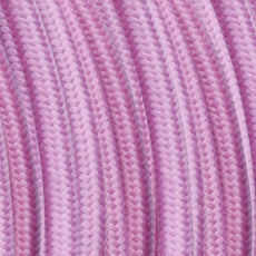 5m 2Core Round Lighting Cable Baby Pink Braided Fabric Ledsone~4693-0