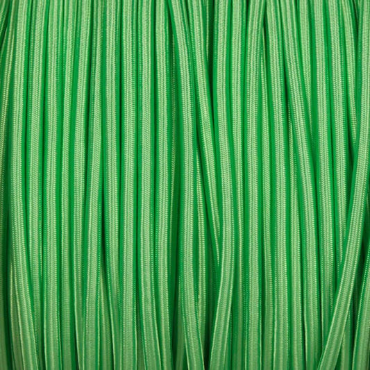 5m Light Green 2 Core Round Fabric Flex Braided Cloth Cable Lighting Wire~4722-0