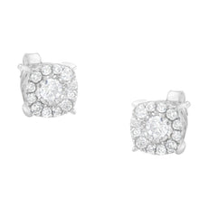 Sterling Silver Diamond Square Stud Earring (1/2 cttw, I-J Color, I2-I3 Clarity) - Puritific