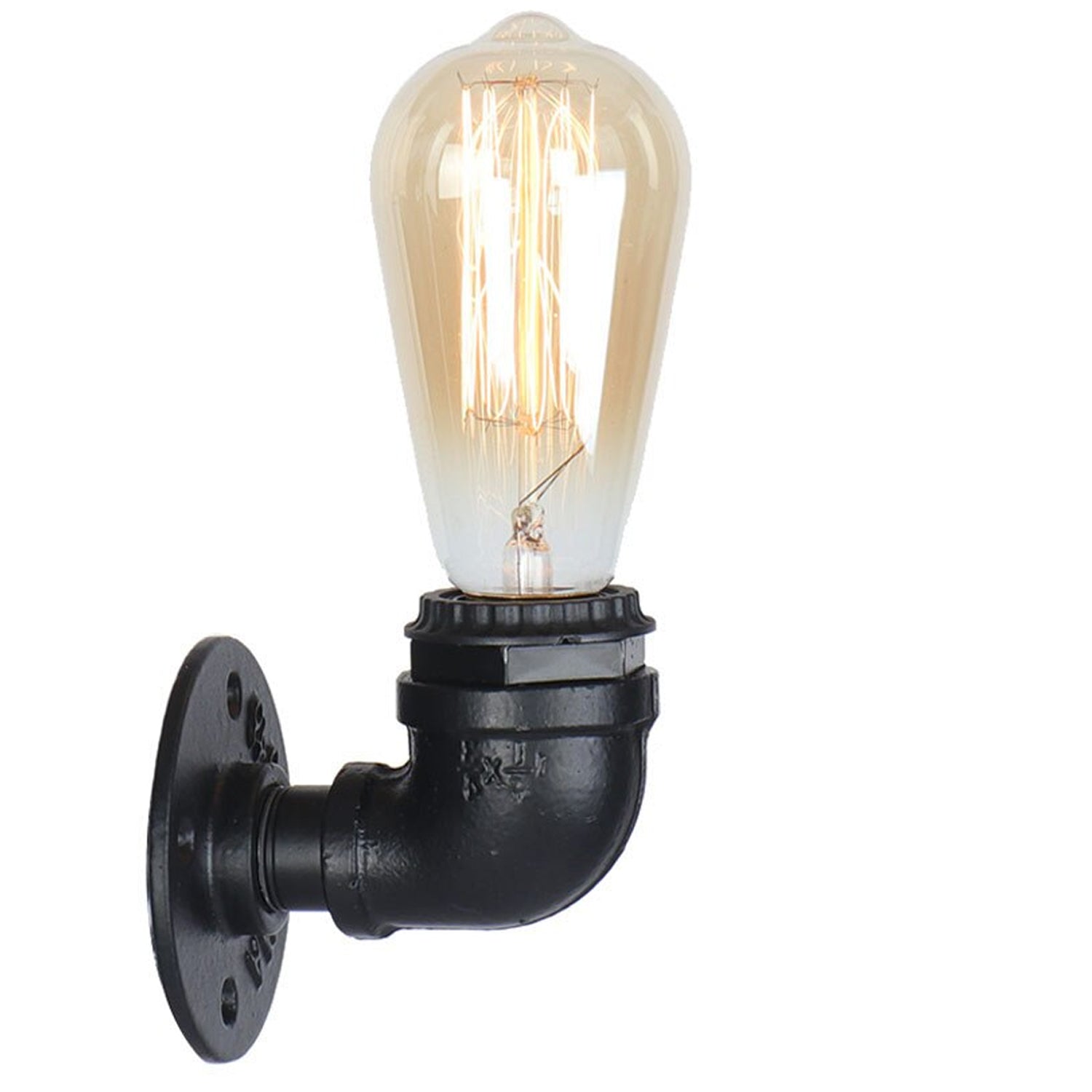 Vintage Industrial Water Pipe Lamp Retro Light Steampunk Wall Sconce + Free Bulb~2136-8