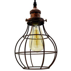 Vintage Ceiling Pendant Lights Industrial Metal Cage 3Way LED Hanging Retro Lamp~5101-1