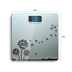 Bathroom Scale Weight Digital Printed Design Glass Weighing Scale ~5385-3