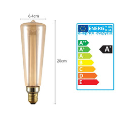 Vintage E27 Edison Screw 3W Filament Bulb Warm White 2000K Amber Glass~5073-2