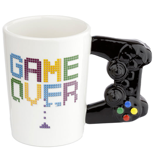 Shaped Handle Ceramic Mug - GAME OVER Game Controller SMUG119-0