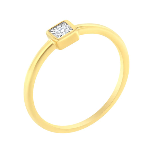 14K Yellow Gold Plated .925 Sterling Silver 1/20 cttw Miracle Set Diamond Promise Ring (J-K Color, I1-I2 Clarity) - Puritific