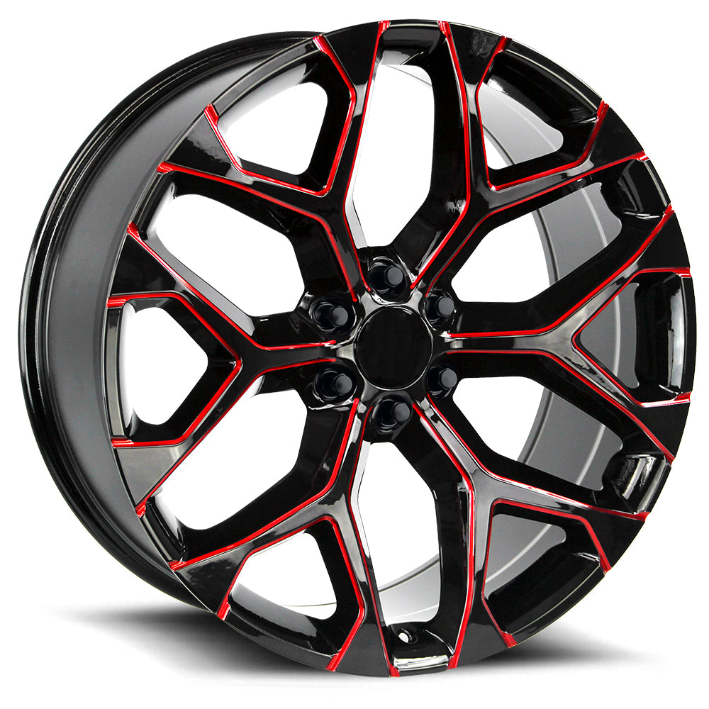 Snowflake Gloss Black Candy Red Milled-0