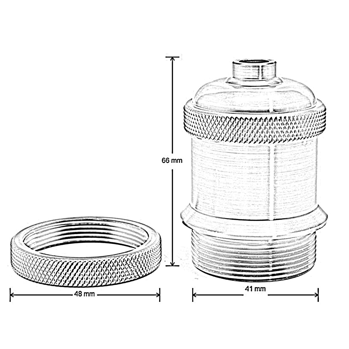 2m Grey Round Cable E27 Base Chrome Holder~1719-1