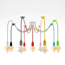 9 Head Spider shape Multiple Colour pendant Light Flex Swag Hook~4667-1