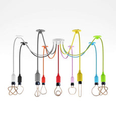 9 Head Spider shape Multiple Colour pendant Light Flex Swag Hook~4670-2