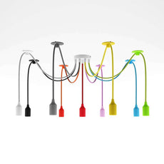 9 Head Spider shape Multiple Colour pendant Light Flex Swag Hook~4667-5