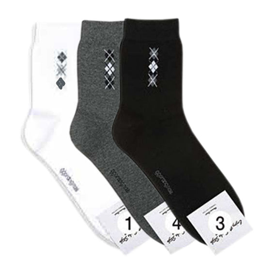 Simple Argyle Mens Quarter Socks-0