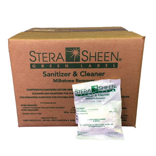 Stera-Sheen Green Label Sanitizer and Cleaner - 2 oz Packets,  Box of 100 - Canada-3