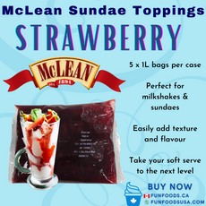 Strawberry Sundae Topping - 5X1L/CS - by McLean Canada-1