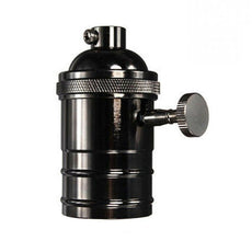 Black E27 Vintage Industrial Lamp Light Bulb Holder Antique Retro Edison Screw Fitting~3103-0