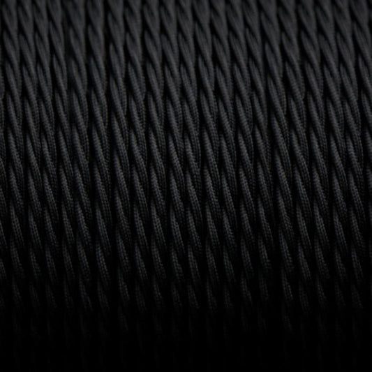 10m 2 Core Twisted Electric Cable Covered By Solid Black Color Fabric 0.75mm~4756-0