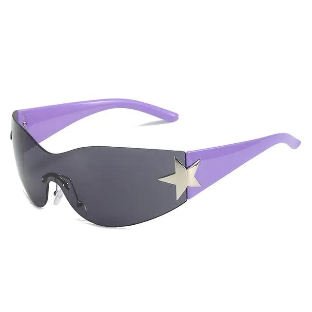 Y2K Star Punk Sports Sunglasses - UV400 Designer Sun Goggles for Men and Women - Puritific