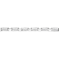 14K White Gold 2.0 Cttw Princess Cut Invisible Set Diamond Rectangular Link Bracelet (I-J Color, I1-I2 Clarity) - 7.25