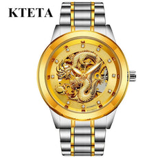 Golden Dragon Carved Automatic Mechanical Watch - Puritific