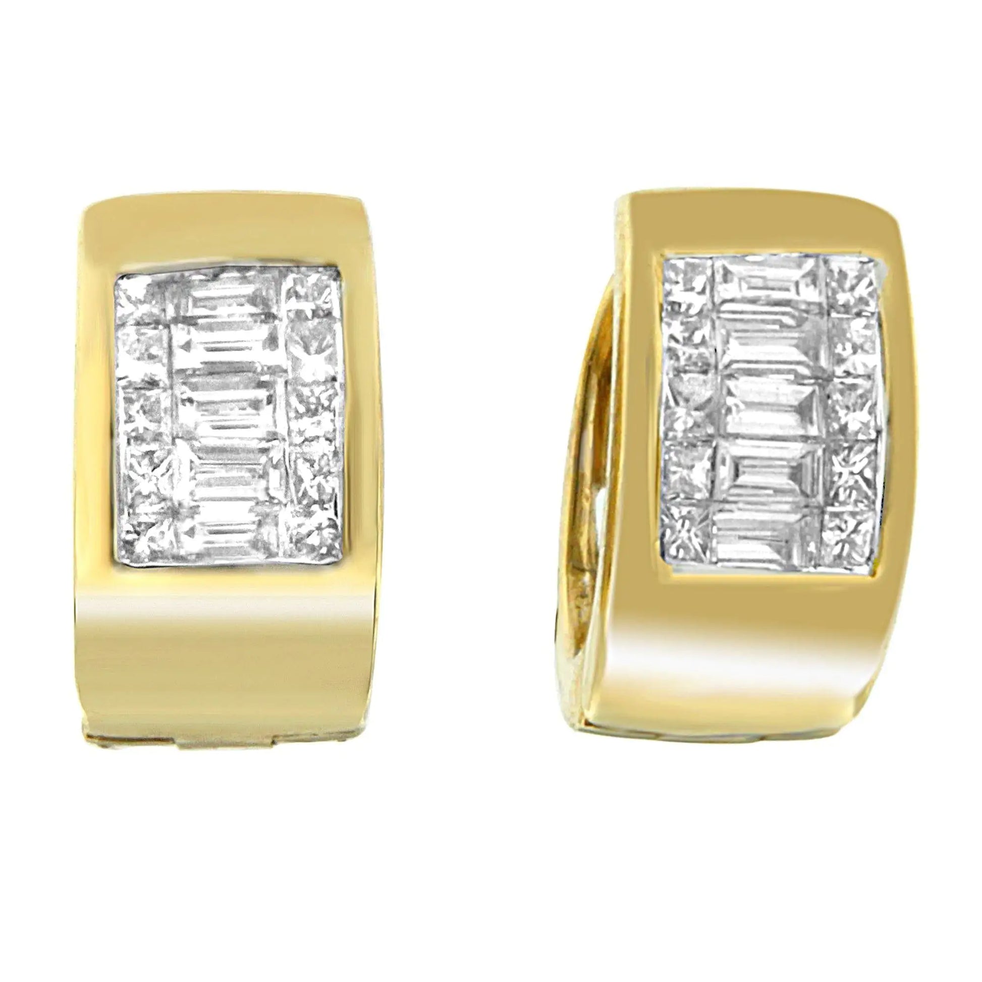 14K Yellow Gold 1/2 cttw Diamond Huggy Earrings (H-I, VS2-SI1) - Puritific