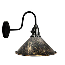 Rustic Red Colour Shade Metal Wall Light with switch Holder Brushed Effect~2523-5