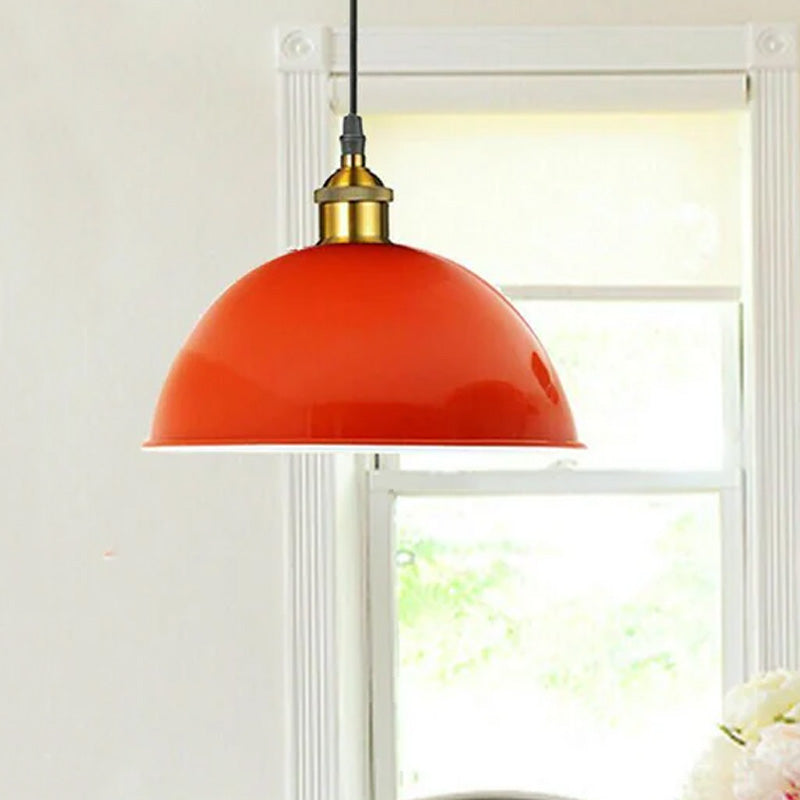 Vintage Modern Orange Metal Shade Ceiling Pendant Light Indoor Light Fitting With 95cm Adjustable Wire~1271-0