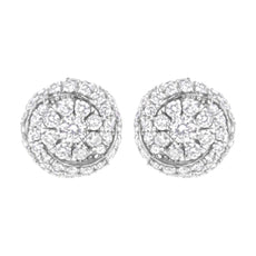 Sterling Silver 1 cttw Lab Grown Diamond Cluster Stud Earring (F-G Color, VS2-SI1 Clarity) - Puritific