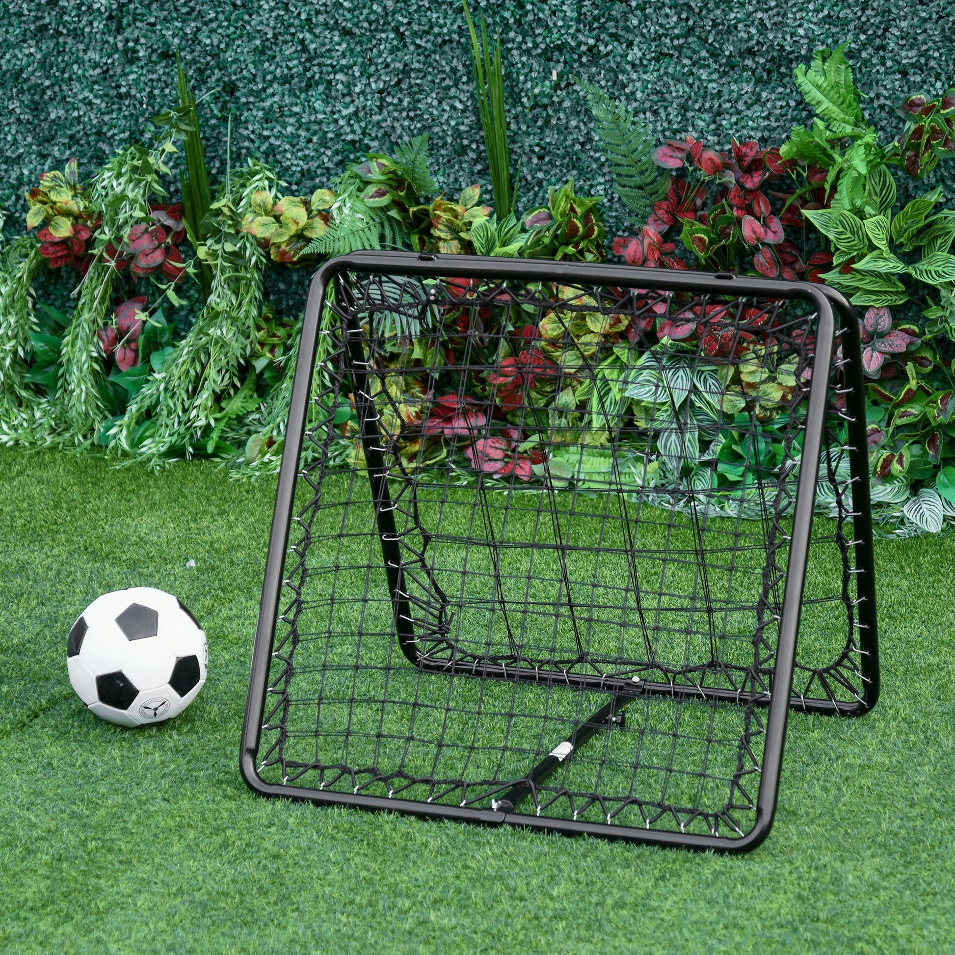 Angle Adjustable Double Sided Rebounder Net Training Aid Target Soccer Goal Kickback For Football, Baseball, Basketball - 75L x 75W cm-1