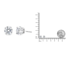 IGI Certified 14K White Gold 1 1/2 Cttw Lab Grown Diamond Solitaire Stud Earrings with Screwbacks (I-J Color, VVS2-VS1 Clarity) - Puritific