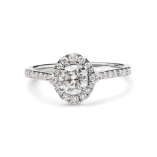 GIA Certified 14k White Gold 4/5 Cttw Diamond Halo Engagement Ring (G-H Color, SI1-SI2 Clarity) - Puritific