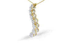 AGS Certified 14K Yellow Gold 3.0 Cttw Baguette and Brilliant Round-Cut Diamond Journey 18