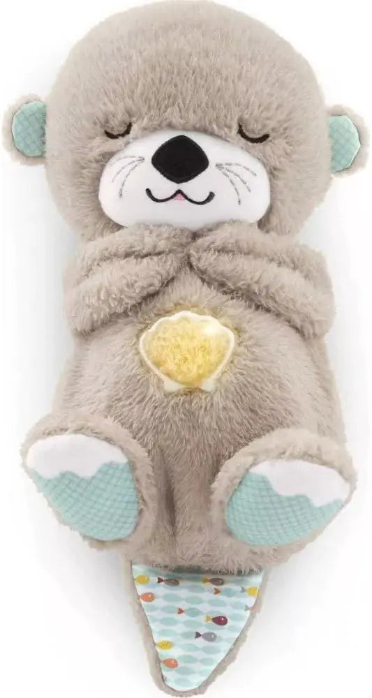 Fisher-Price Sound Machine Soothe 'n Snuggle Otter Portable Plush Baby Toy with Sensory Details Music Lights & Rhythmic Breathing Motion - Puritific