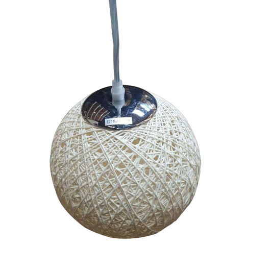 White Round Woven Rattan Vine Ball Pendant Lampshade ~1812-0