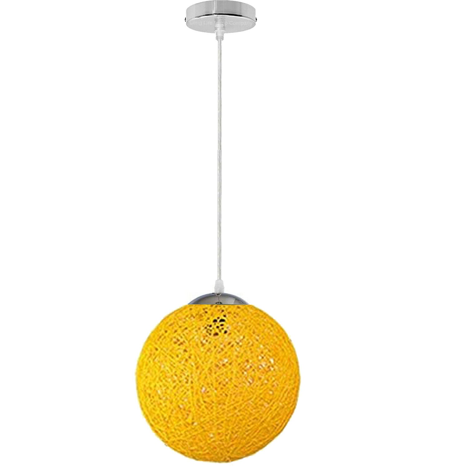 Yellow Modern Lattice Wicker Rattan Globe Ball Style Ceiling Pendant Light Lampshade~1813-0