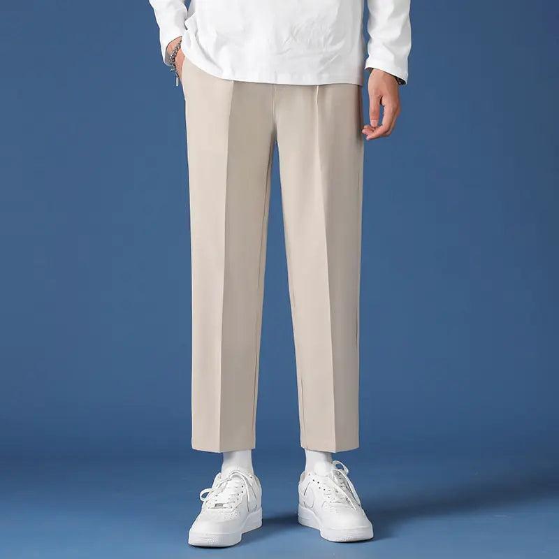 Korean Fashion Hip Hop Classic Nine-Point Pants 2022 Men Oversize Breathable Trouser - Puritific