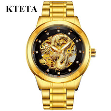 Golden Dragon Carved Automatic Mechanical Watch - Puritific