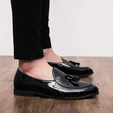 Italian Style Patent Leather Loafers for Men - Puritific